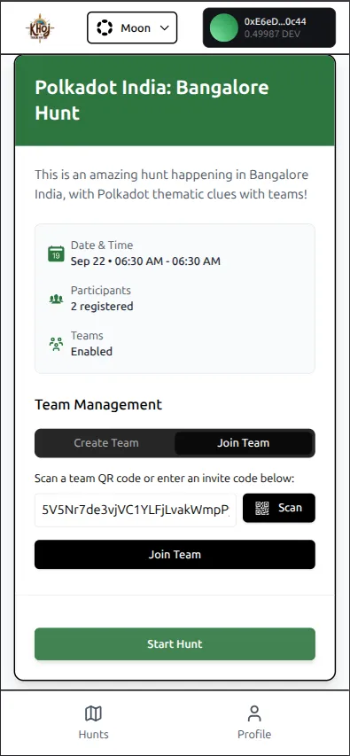 Joining a team